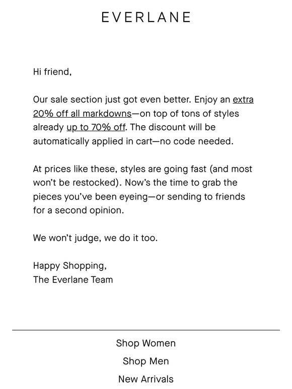 Extra 20% Off Markdowns