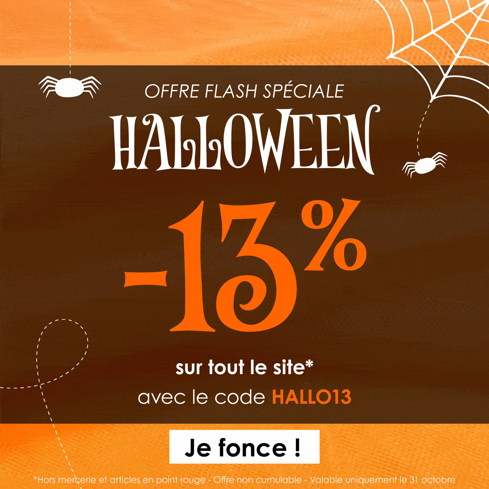 Offre Flash Halloween : -13% sur tout le site !