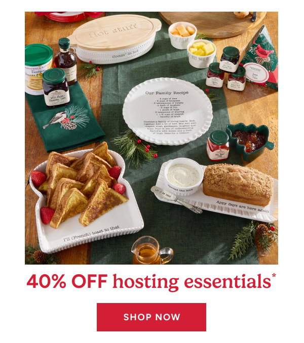 40% off hosting essentials* Shop now