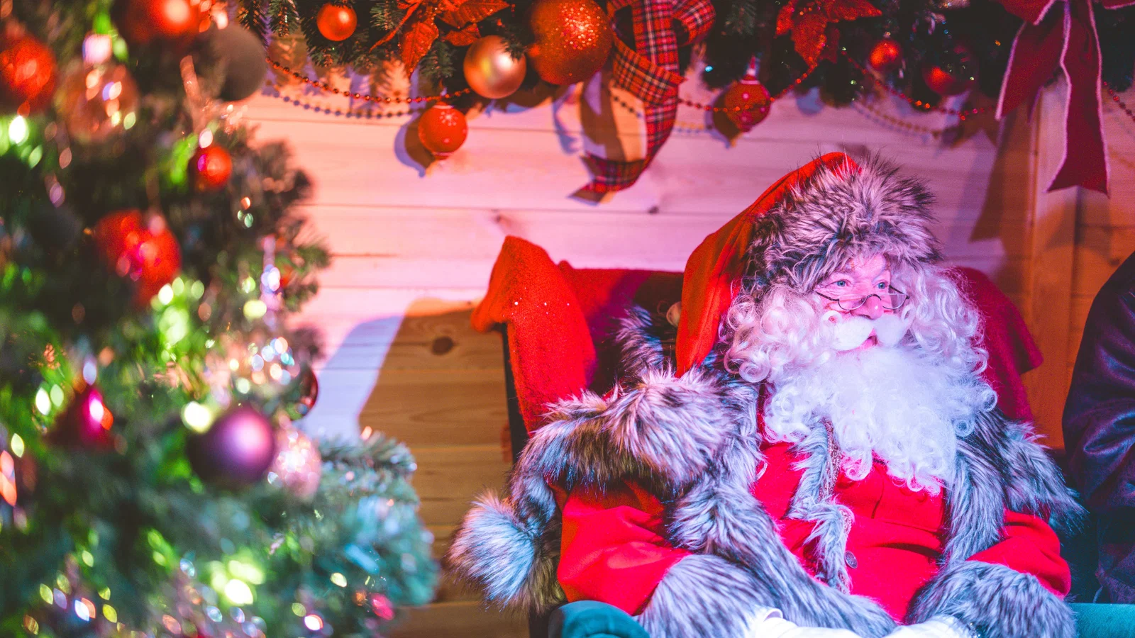 santa at his lodge