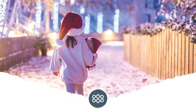 girl at serendome during christmas