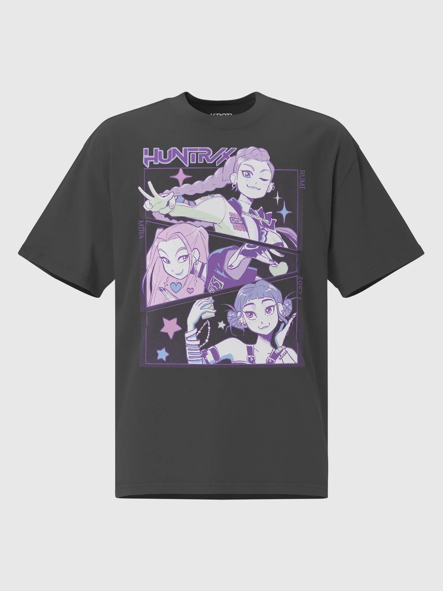 Image of KPop Demon Hunters HUNTR/X Oversized Faded T-Shirt