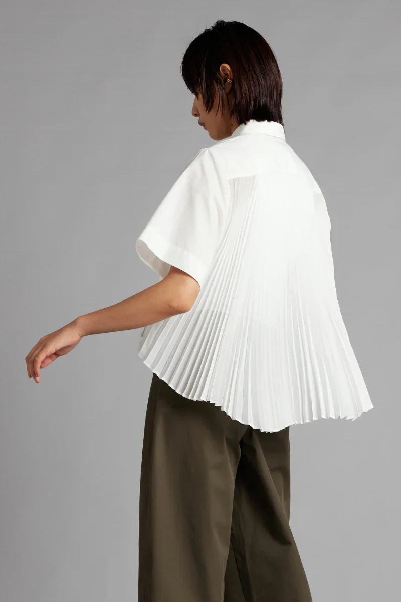 Image of Off-White Vara Cotton Pleat Shirt