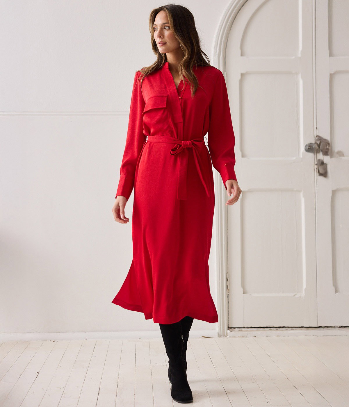 Brave + True Sampson Long Sleeve Satin Dress, $178 Online & select stores.