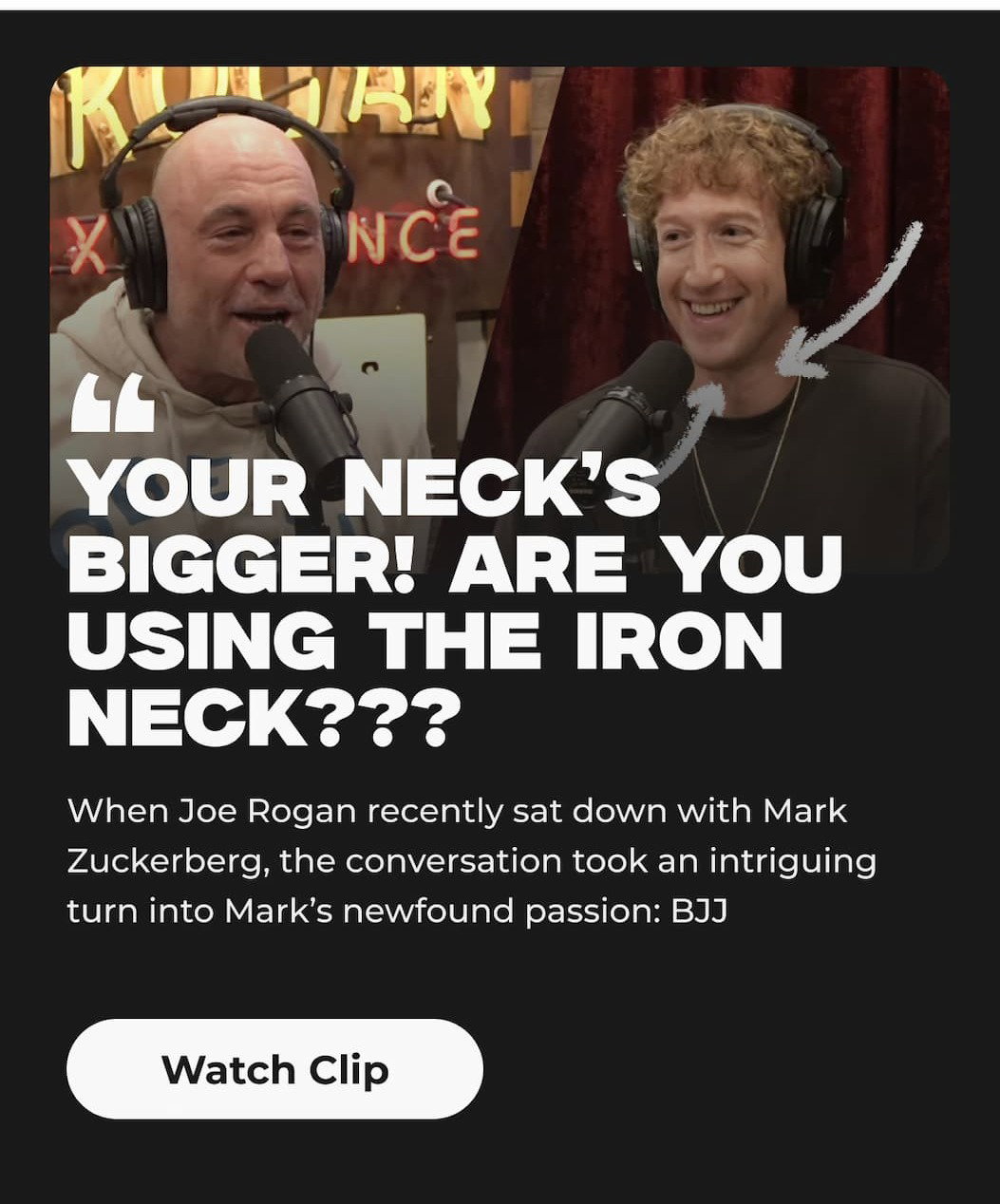 Joe Rogan Talks Iron Neck with Mark Zuckerberg
