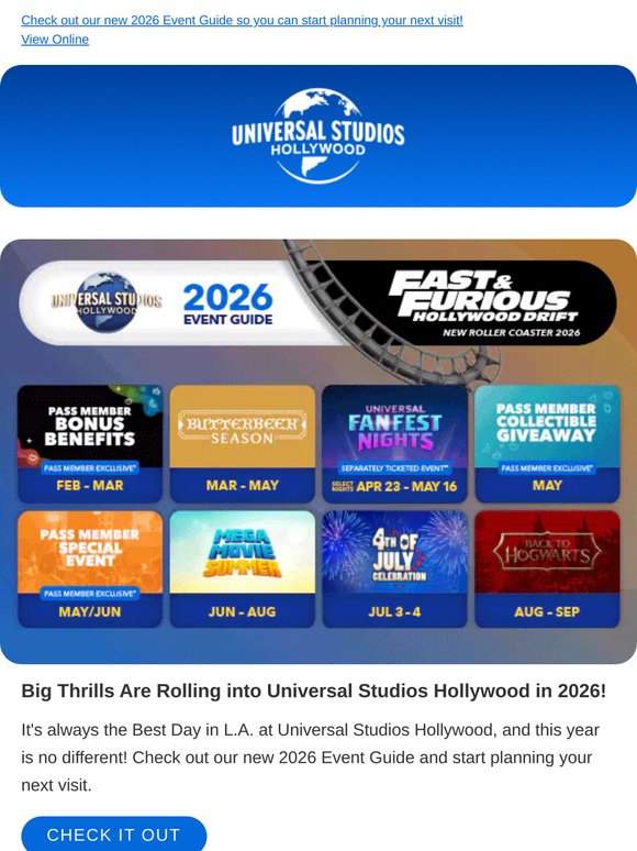 Universal Studios Hollywood: The 2026 Universal Studios Hollywood Event ...