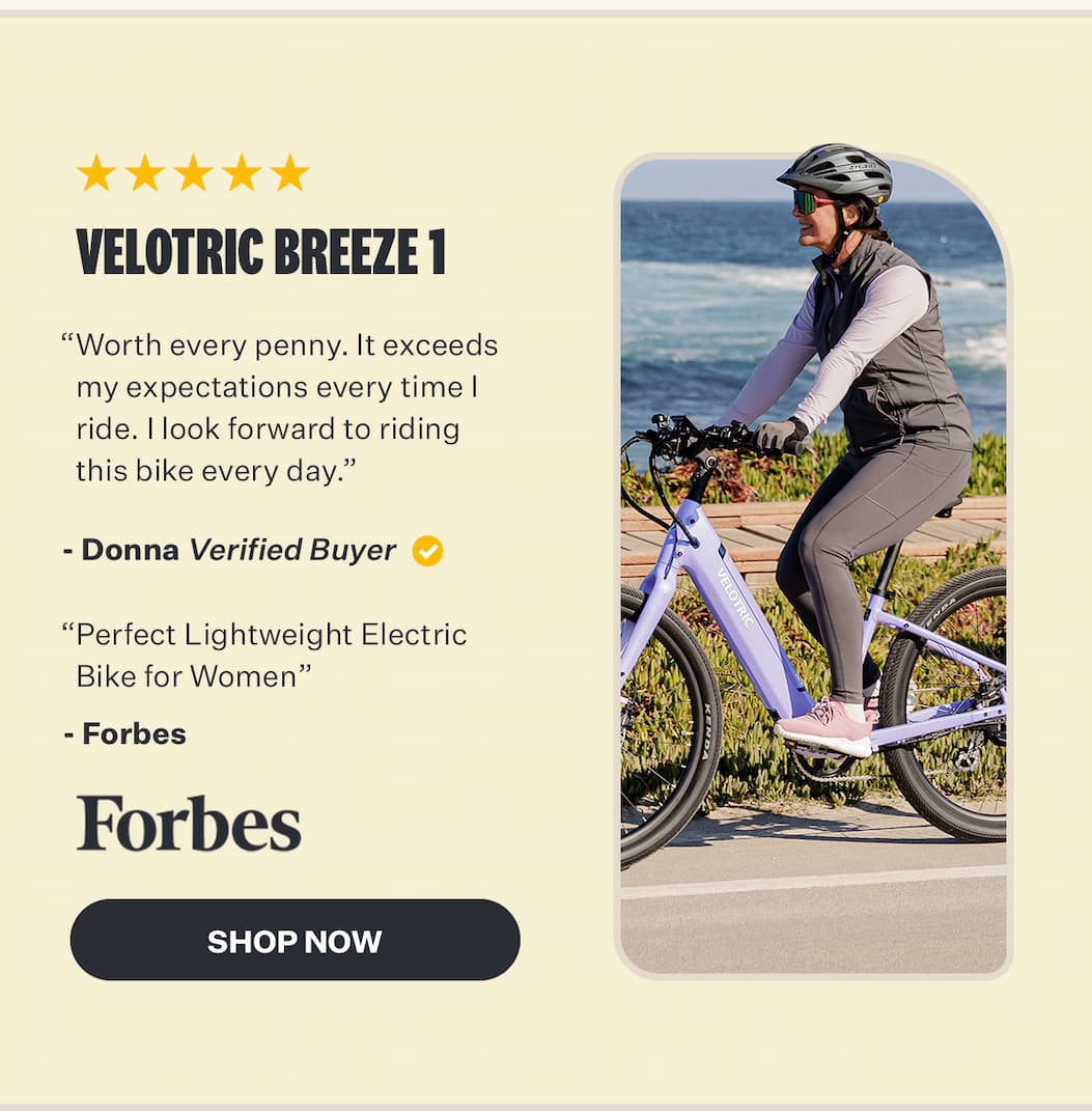 Breeze 1 "Worth every penny. It exceeds my expectations every time I ride. I look forward to riding this bike every day." - Donna 
