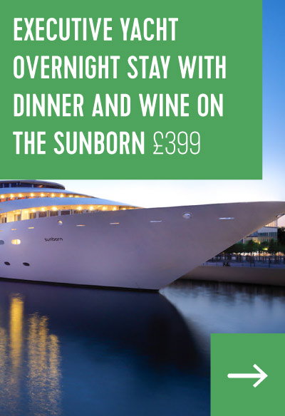 Executive Yacht Overnight Stay with Dinner and Wine on the Sunborn £399
