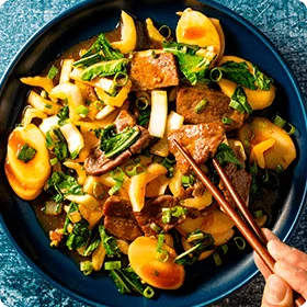 Beef and Rice Cake Stir-Fry