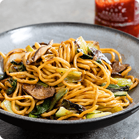 Shiitake and Bok Choy Lo Mein