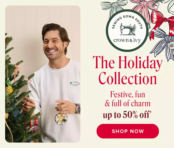 Craig Conover in front of a Christmas tree. The holiday collection. Festive, fun & full of charm. Now 40% off. Shop now.