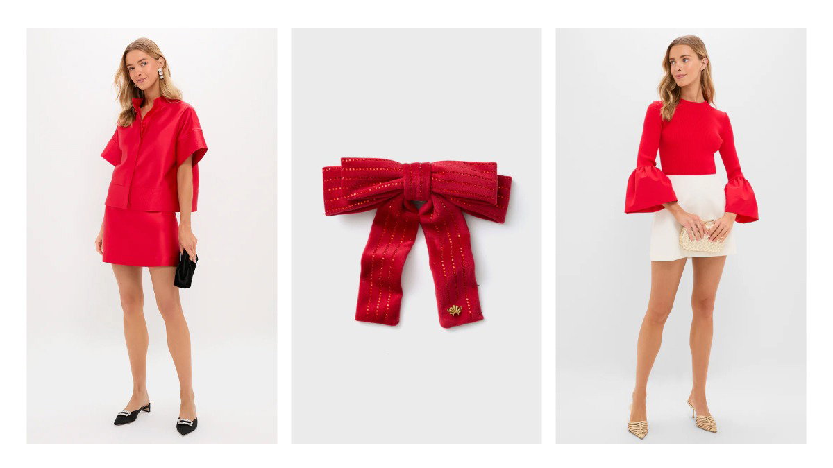 3 images of festive red 