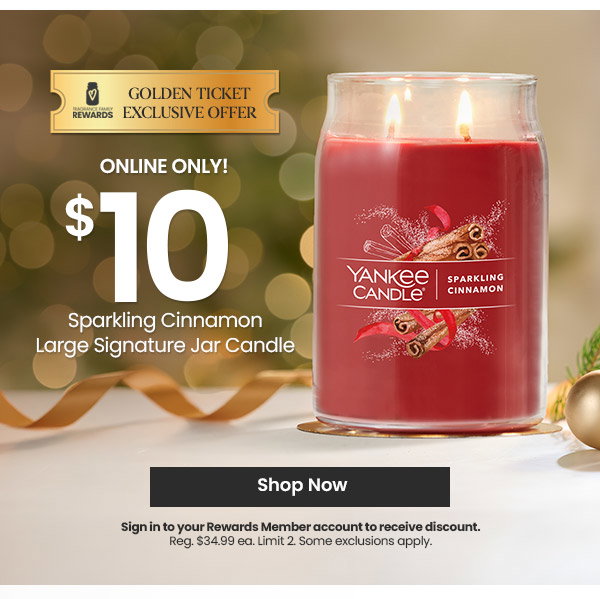 $10 Sparkling Cinnamon Large Signature Jar Candle