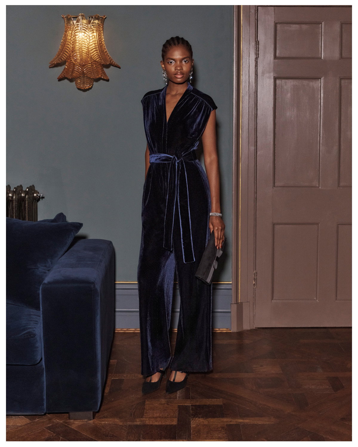 Olive Velvet Jumpsuit