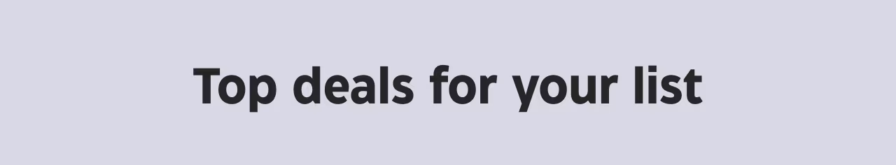 Top deals for your list.