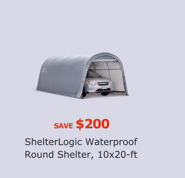 ShelterLogic Waterproof Round Shelter, 10x20-ft. Save $200.