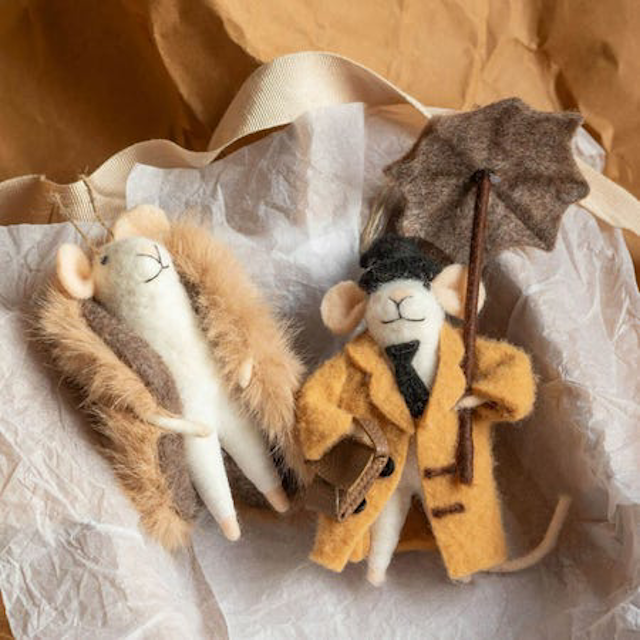 Charles and Camilla Mice Christmas Tree Decorations