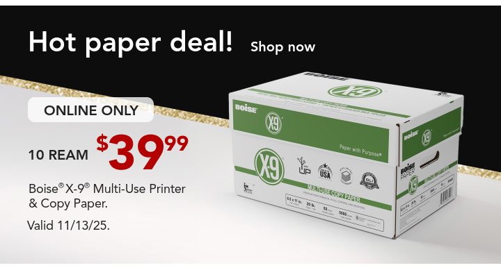 $39.99 boise x-9 10 ream paper