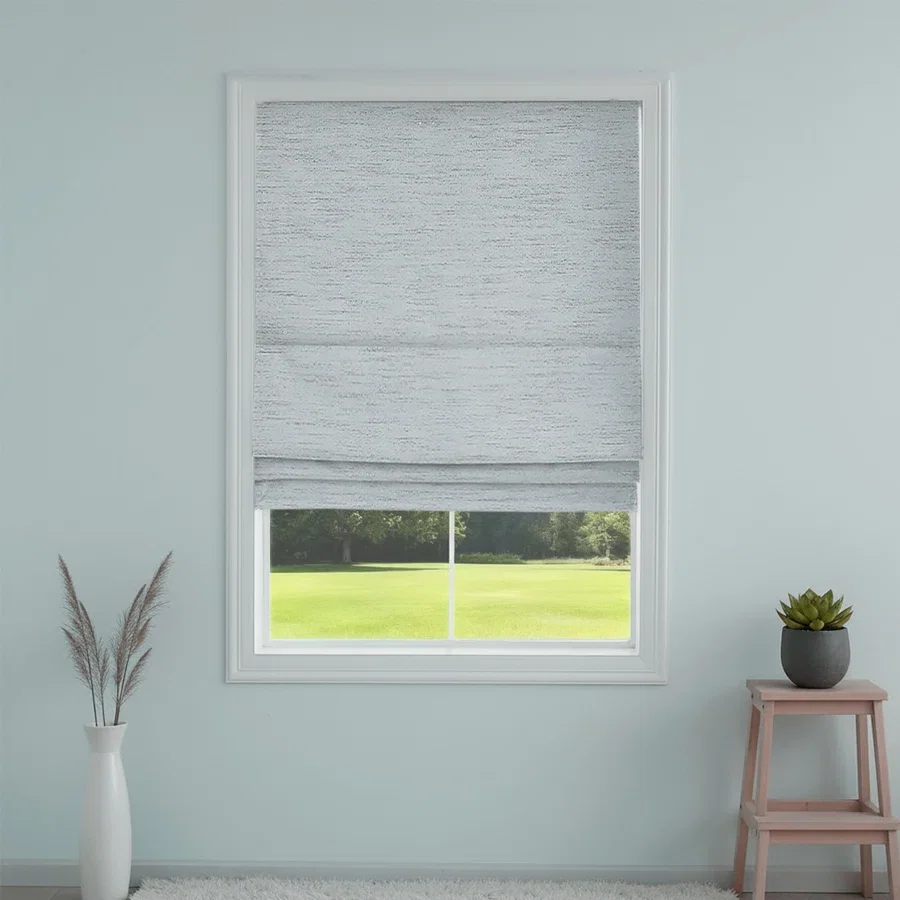 Cordless Room Darkening Roman Window Shades with Woven Fabric