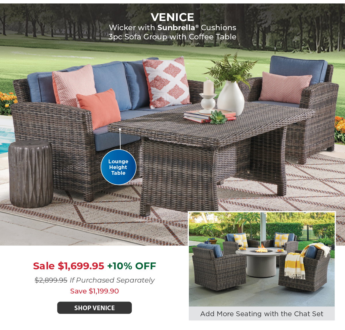 Venice 3 PC Sofa Group 