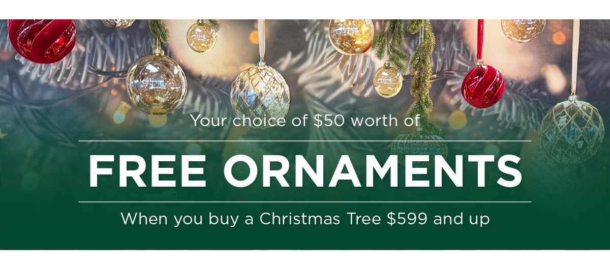 Free Ornaments When you buy a Christmas Tree $599 and up