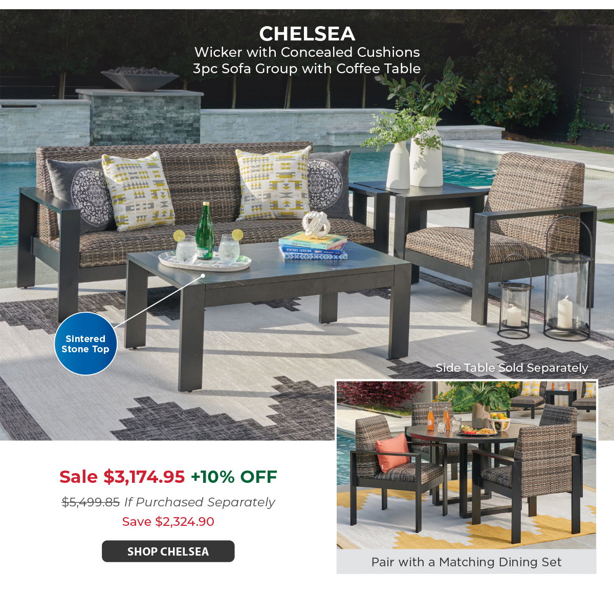 Chelsea 3 PC Sofa Group 