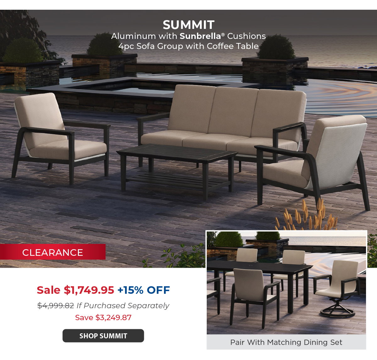 Summit 4 PC Sofa Group