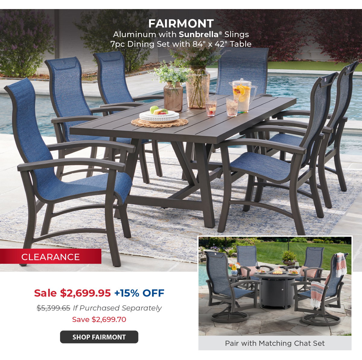 Fairmont 7 PC Dining Set 
