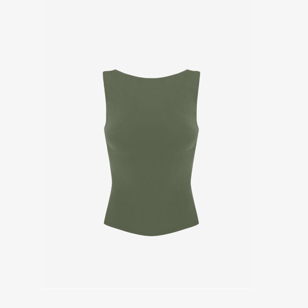 Karolina Boatneck Top Alpine Moss