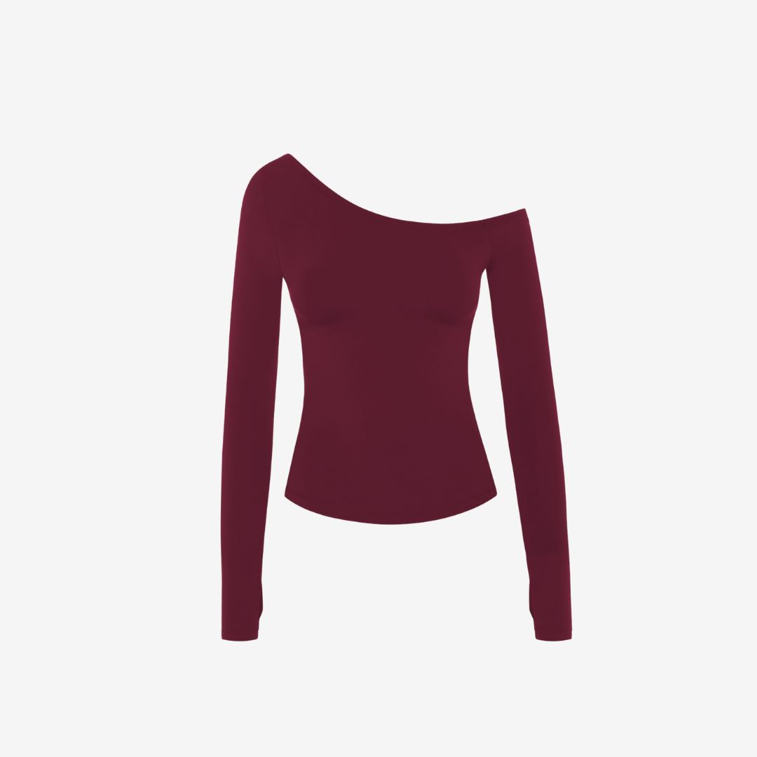 Sabrina Asymmetric Longsleeve Cherry
