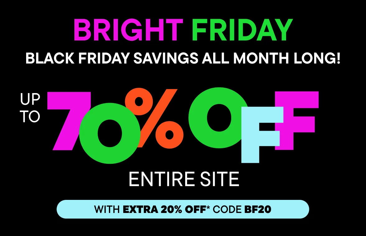 Up to 70% Off Entire Site with Extra 20% off code BF20