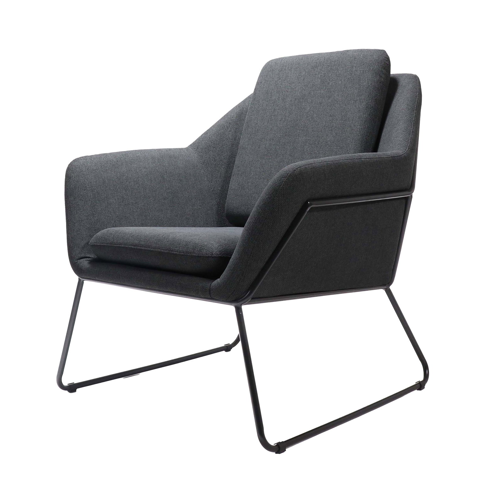 Cardinal Single Seater Arm Chair - Charcoal Fabric