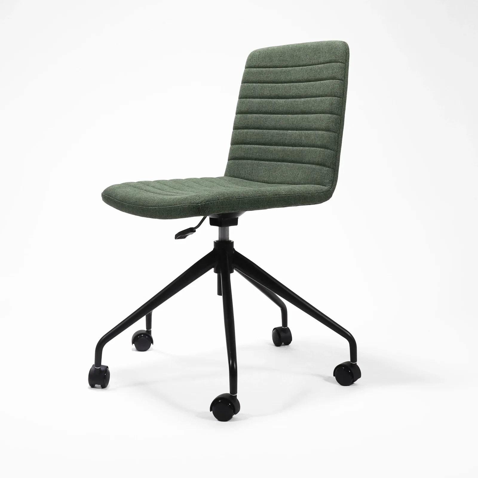 Pixel Chair with Swivel 5 Star Base - Olive Fabric / Black P/C / No Arms
