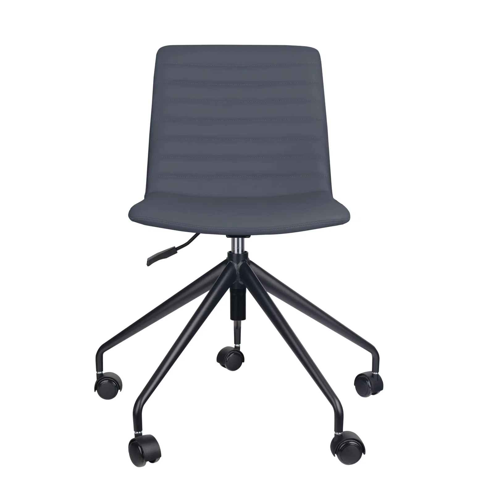 Pixel Chair with Swivel 5 Star Base - French Navy PU / Black P/C / No Arms
