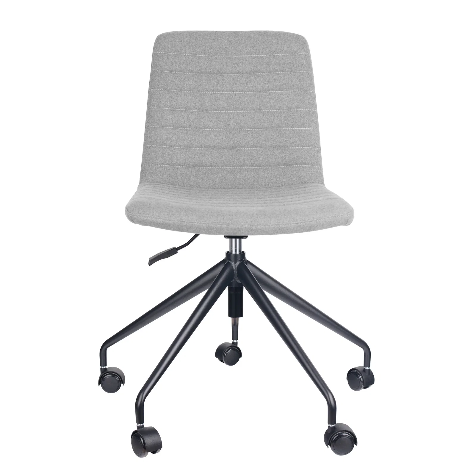 Pixel Chair with Swivel 5 Star Base - Light Grey Fabric / Black P/C / No Arms