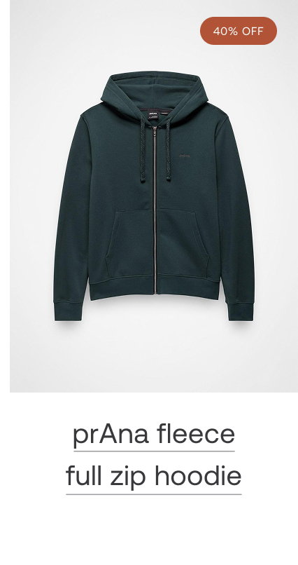prAna fleece full zip hoodie