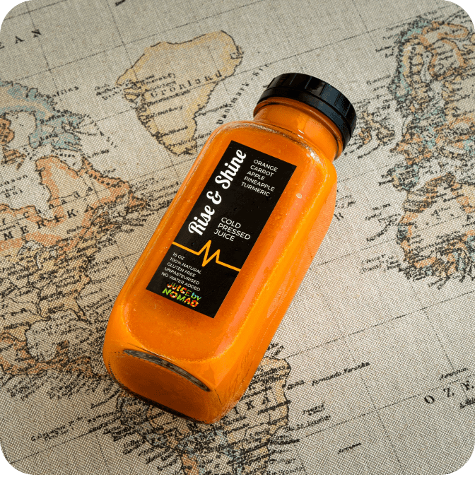 A BOPP label on the side of a drink bottle.
