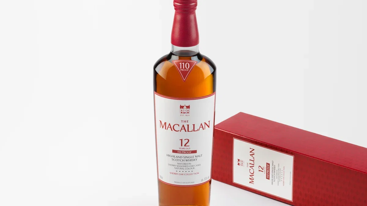 The Macallan 110 Proof Bottle and Pack