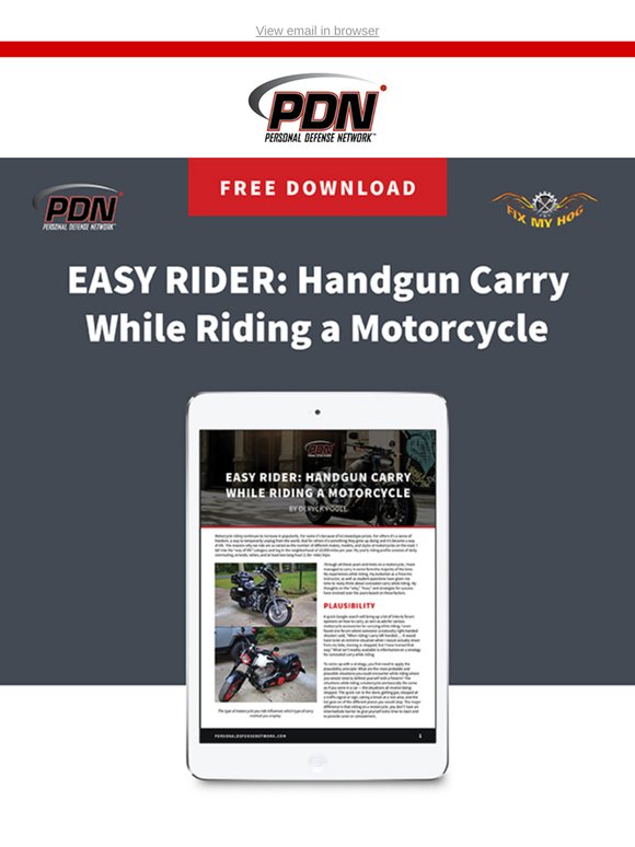 Personal Defense Network: Easy Rider Handgun Carry on a Motorcycle | Milled