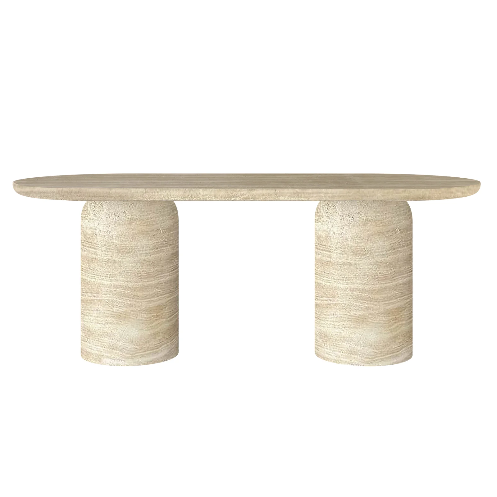 Image of Tierre 200cm Round Outdoor Concrete Dining Table in Beige