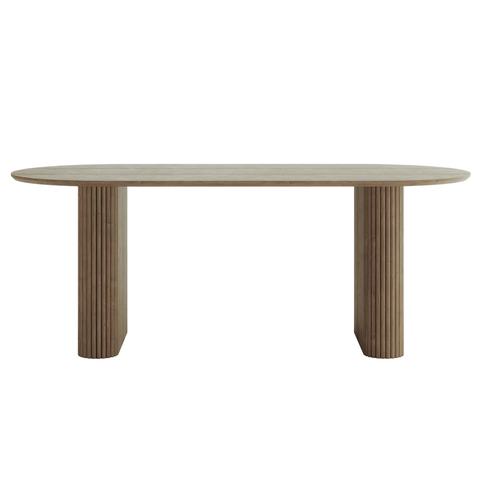 Image of Marciana 6 Seater Fluted Pillar Dining Table in Natural