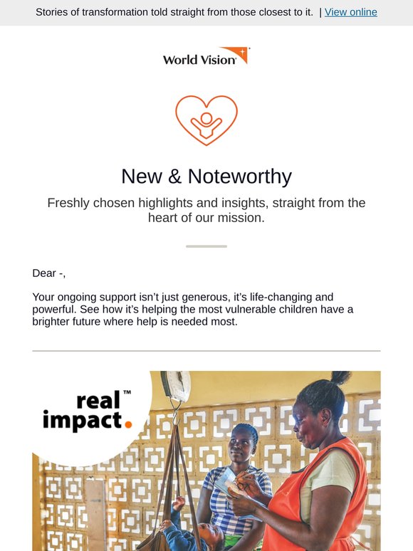 Vision Hope World Vision: —, see hope and transformation in action! | Milled