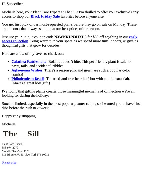 Subscriber, early Black Friday access for you!