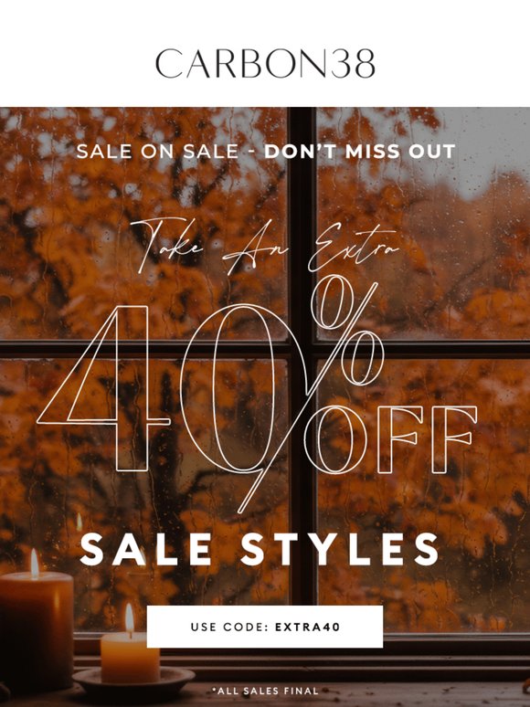 Don't Miss: Extra 40% off Sale