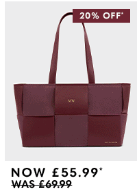 Taya Hand Woven Suedette Tote Bag in Cherry