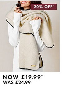 Whipstitch Scarf in Cream