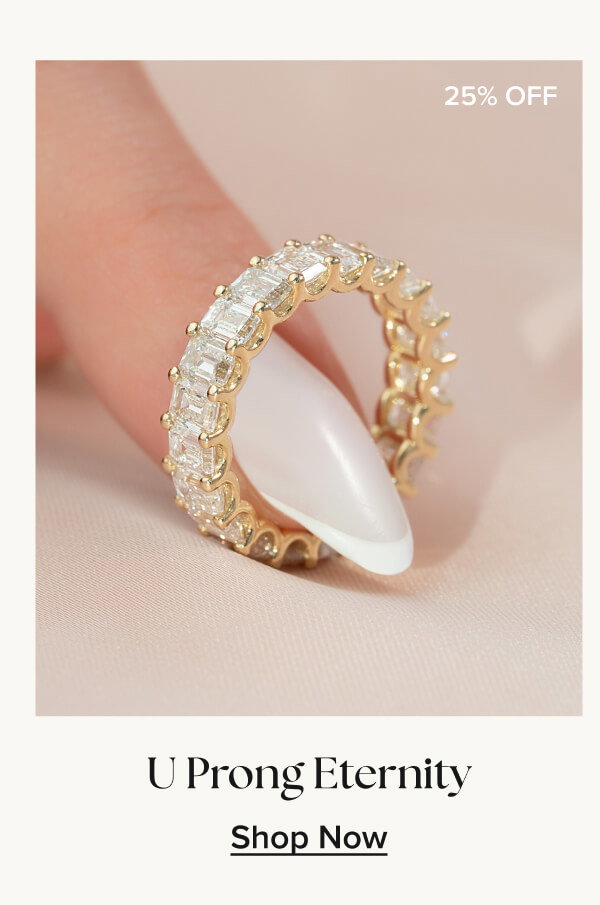 Emerald U Prong Eternity