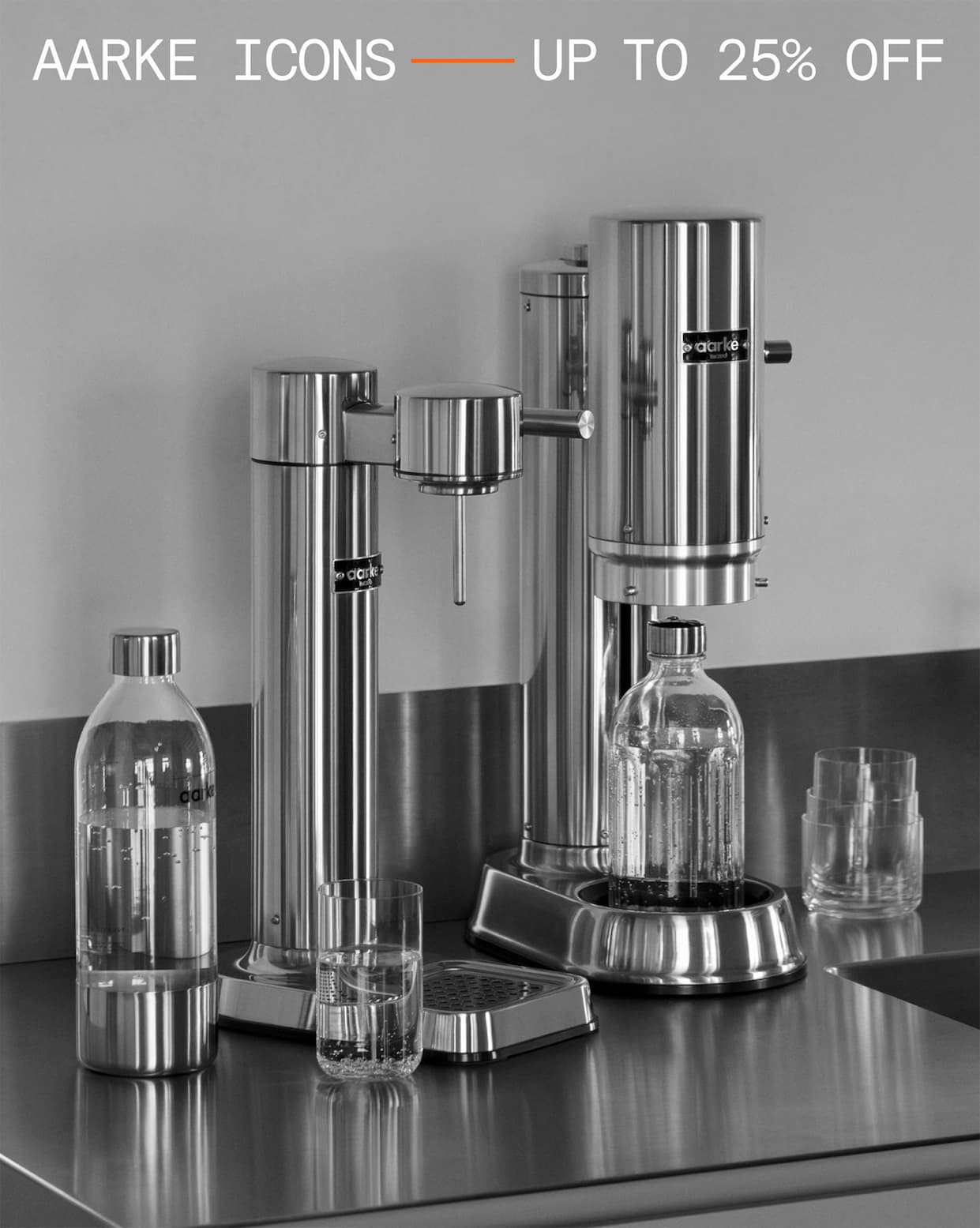 Aarke Carbonator 3 and Carbonator Pro in steel