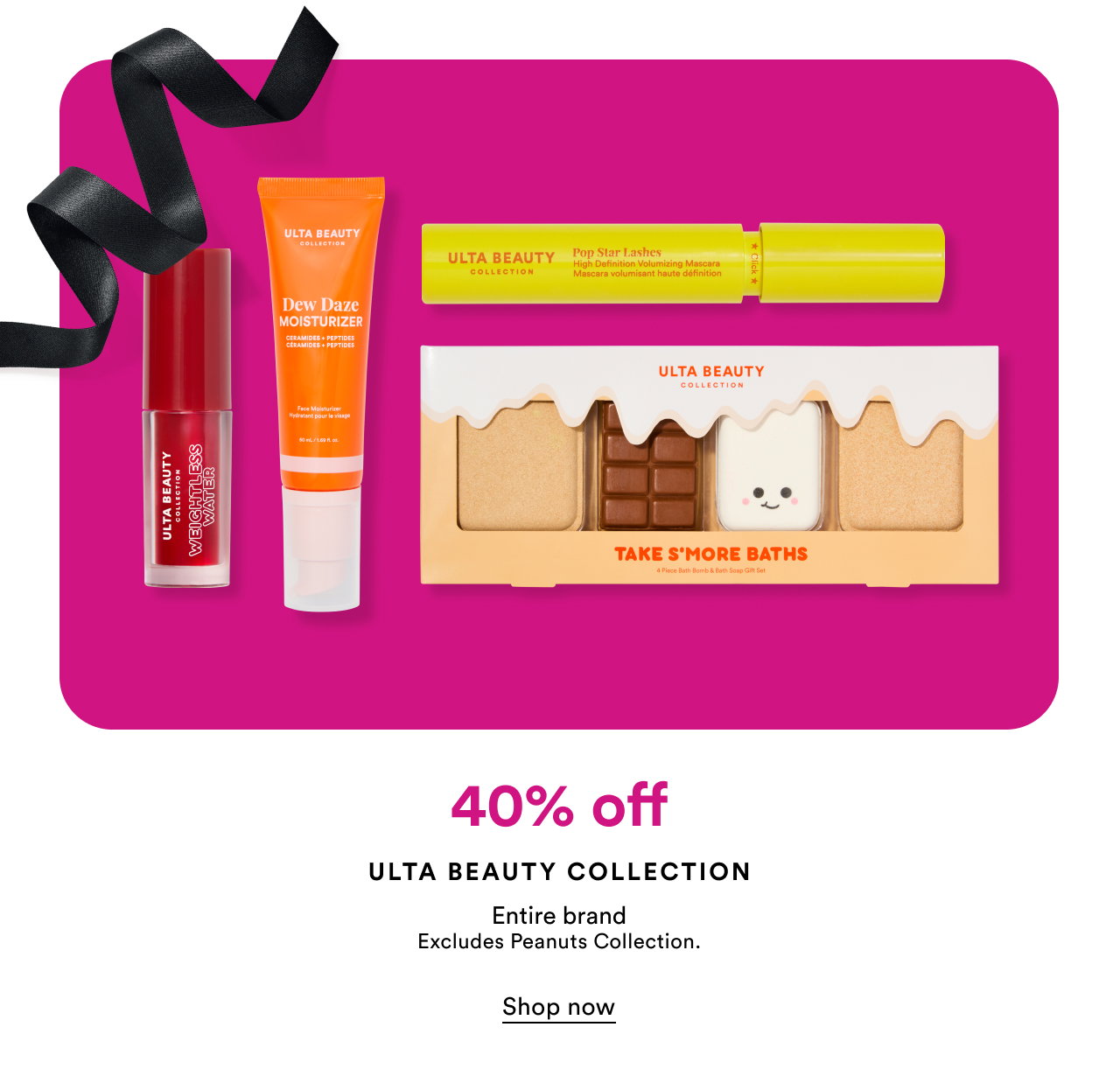 40% off | Ultra Beauty Collection | Excludes Peanuts Collection