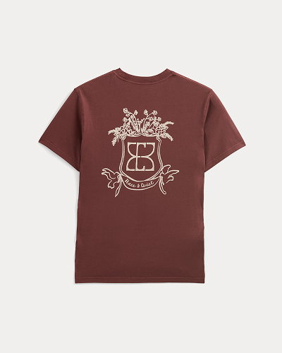 Image | Everlane x Peace and Quiet Crest Graphic Tee | Wine